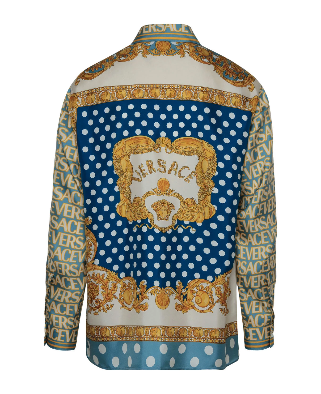 Versace Light Blue Silk Shirt 5 Versace Light Blue Silk Shirt - Image 3