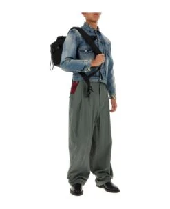 Maison Margiela Sage Green Cotton Blend Wide-leg Pant -Off-White Sales Store 03a562968c291a4d916a5ea8d00ef26c