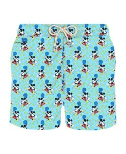 MC2 Saint Barth Man Light Fabric Swim Shorts With Padel Mickey Mouse Print | Disney© Special Edition