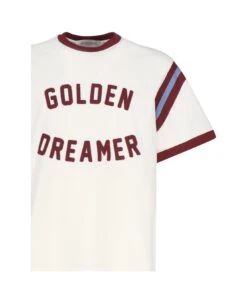 Golden Goose T-shirt With Burgundy Writing On The Front -Off-White Sales Store 09fce23fada3fcb9fe2006864d0fc92b