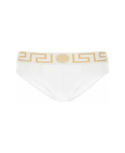 Versace White Stretch Cotton Brief Set