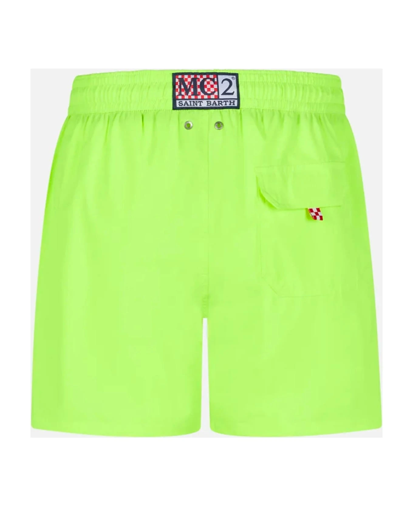 MC2 Saint Barth Man Fluo Yellow Comfort Swim Shorts 4 MC2 Saint Barth Man Fluo Yellow Comfort Swim Shorts - Image 2