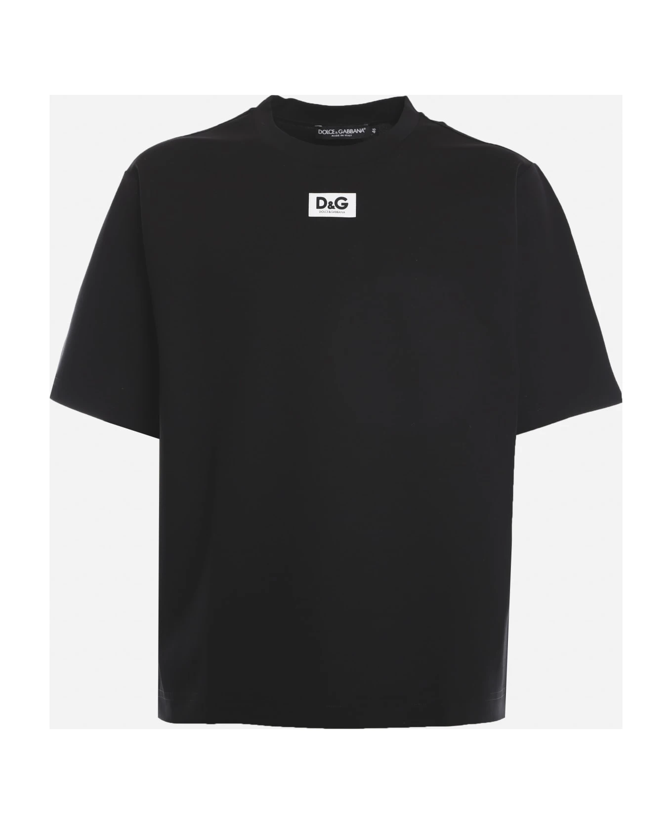 Dolce & Gabbana Cotton T-shirt With Logo Patch 4 Dolce & Gabbana Cotton T-shirt With Logo Patch - Image 2
