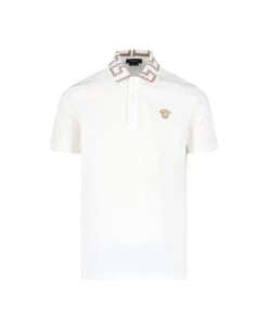Versace 'greca' Embroidery Polo Shirt -Off-White Sales Store 0e48169bd4e835933ca041a390b8f066