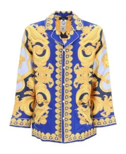 Versace 'barocco 660' Silk Pajama Shirt