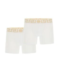 Versace Bi-pack Underwear Greca Border Trunks