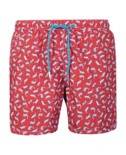 MC2 Saint Barth Red Dolphins Print Swim Shorts By Mc Saint Barth