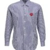 Comme Des Garçons Play Logo Patch Striped Shirt