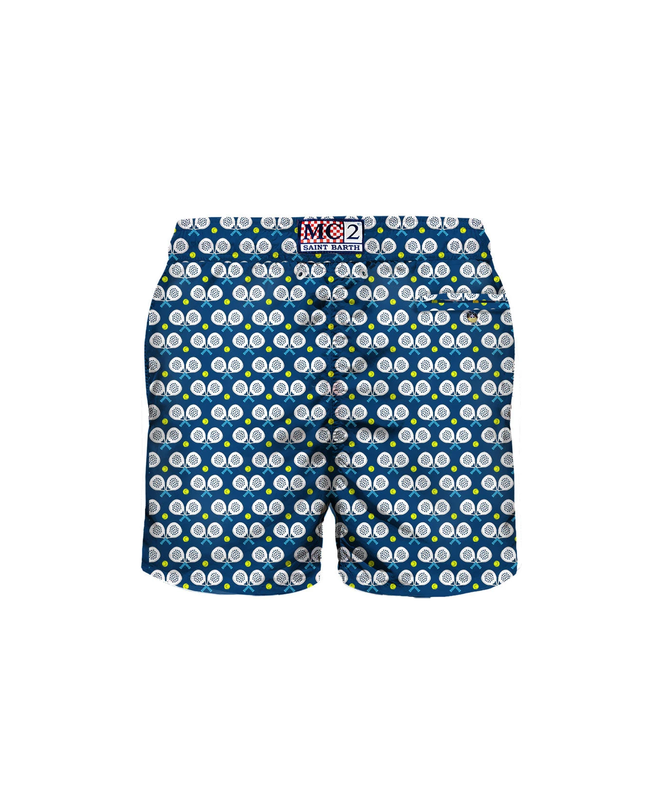 MC2 Saint Barth Man Light Fabric Swim Shorts With Padel Print 4 MC2 Saint Barth Man Light Fabric Swim Shorts With Padel Print - Image 2