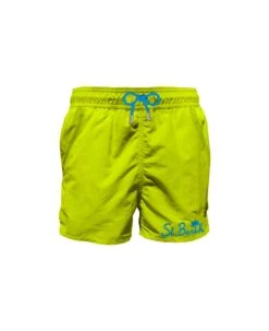 MC2 Saint Barth Man Fluo Yellow Swim Shorts With Pocket