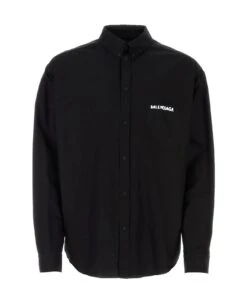 Balenciaga Black Poplin Oversize Shirt