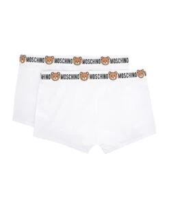 MOSCHINO Set Of Two Cotton Boxers With Logoed Elastic Band -Off-White Sales Store 29bf27a8860cad27280c0f3590c1448c