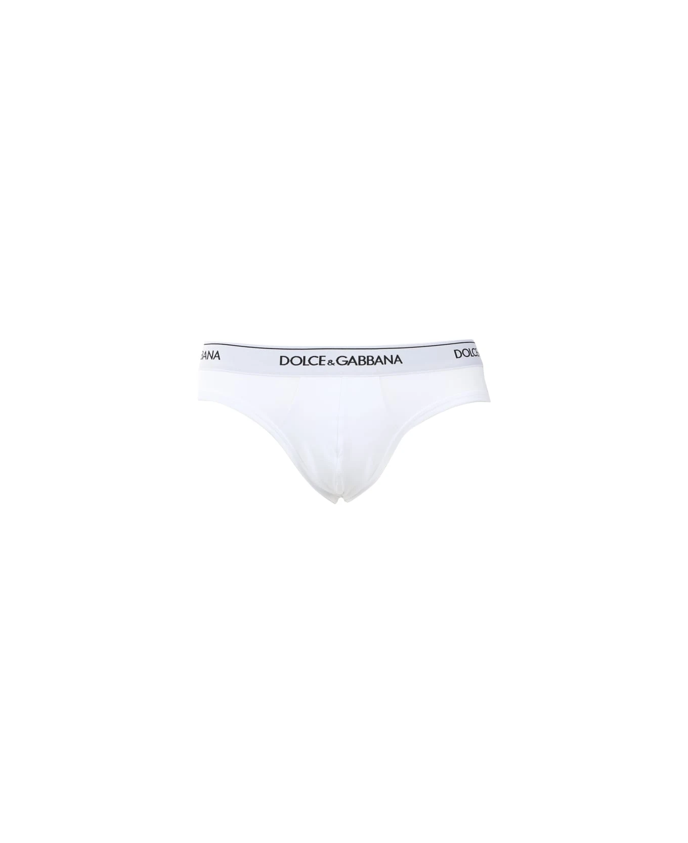 Dolce & Gabbana Set Of Two Stretch Cotton Briefs With Contrasting Logo 3 Dolce & Gabbana Set Of Two Stretch Cotton Briefs With Contrasting Logo
