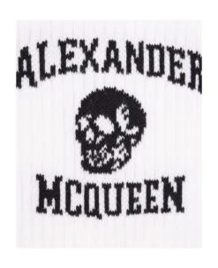 Alexander McQueen Logo Skull Socks In White -Off-White Sales Store 358c795e9514382720374d0373808641