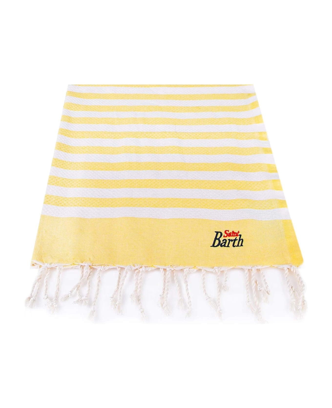 MC2 Saint Barth Classic Honeycomb Fouta With Yellow Stripes 3 MC2 Saint Barth Classic Honeycomb Fouta With Yellow Stripes