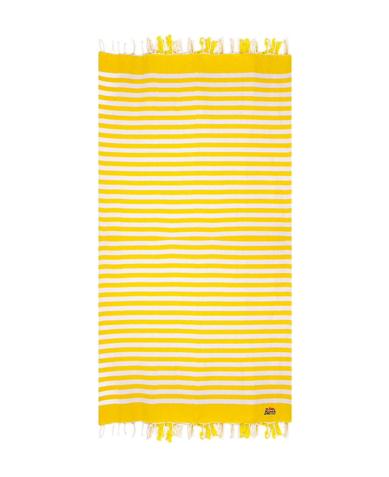 MC2 Saint Barth Classic Honeycomb Fouta With Yellow Stripes 5 MC2 Saint Barth Classic Honeycomb Fouta With Yellow Stripes - Image 3