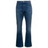 Alexander McQueen Blue Flared Jeans With Logo Patch In Cotton Denim Man -Off-White Sales Store 3e43f06a45870c9d44e4c8d6c1778511