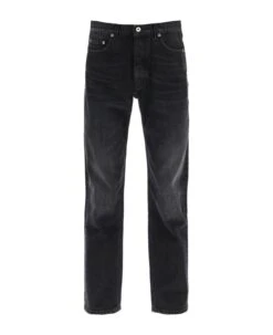 Off-White Regular Fit Jeans With Vintage Wash