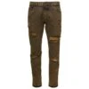 Dolce & Gabbana Brown Straight Jeans With Rips In Cotton Denim Man