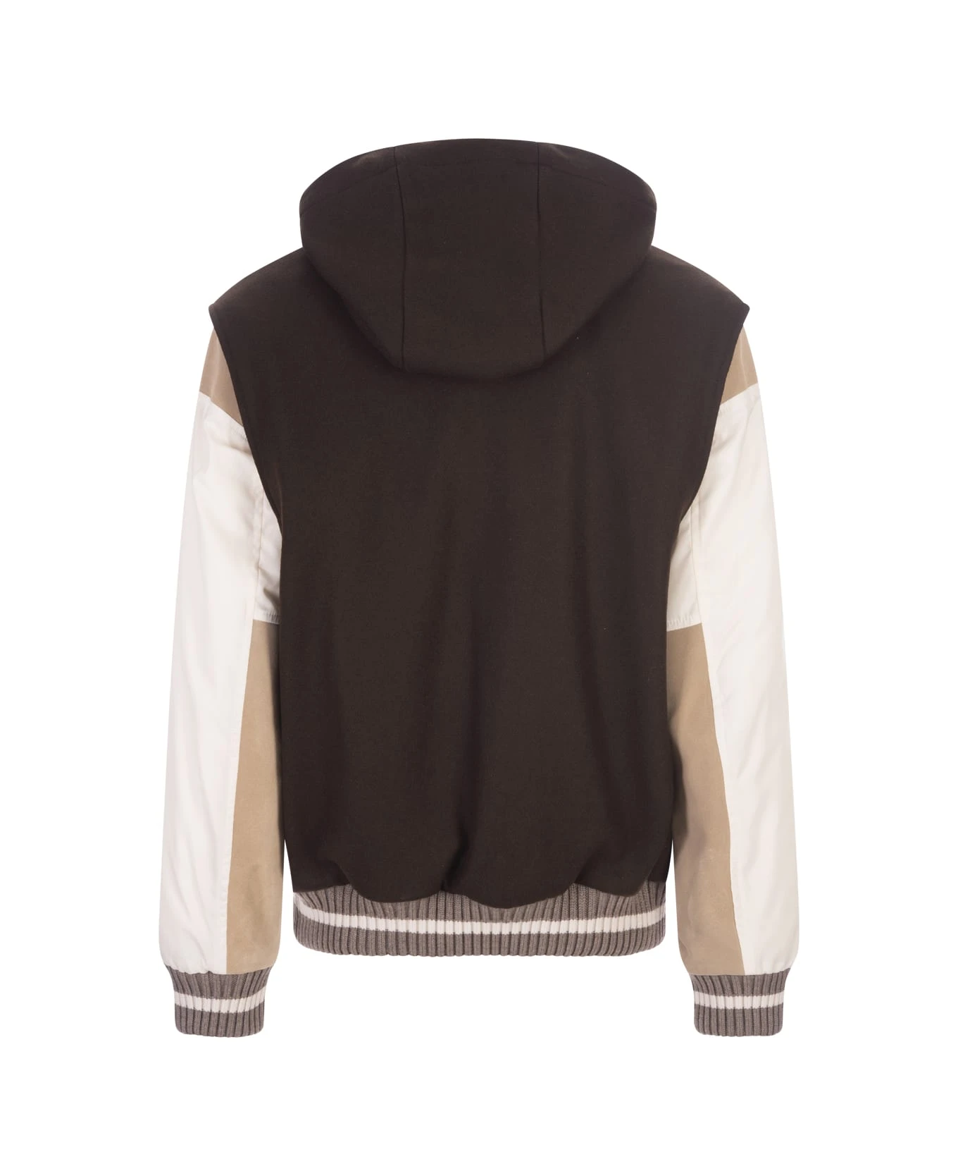 DSQUARED2 Varsity Hooded Bomber Jacket In Black/white 4 DSQUARED2 Varsity Hooded Bomber Jacket In Black/white - Image 2