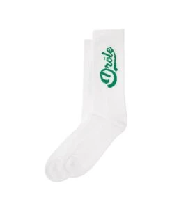 Drole De Monsieur White Ribbed Socks With Green-colored Logo In Cotton Man -Off-White Sales Store 50b588a7e7c9eae8a42aad41cd17ae83