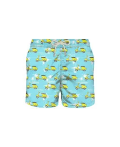 MC2 Saint Barth Light Fabric Man Swim Shorts Vespa® Print | Vespa® Special Edition