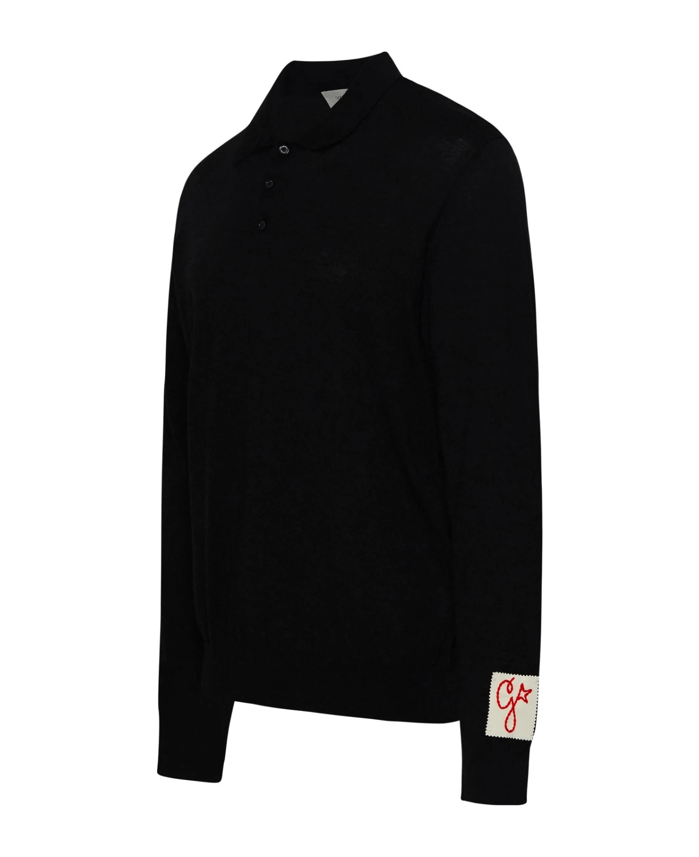 Golden Goose Polo Shirt In Black Virgin Wool 4 Golden Goose Polo Shirt In Black Virgin Wool - Image 2
