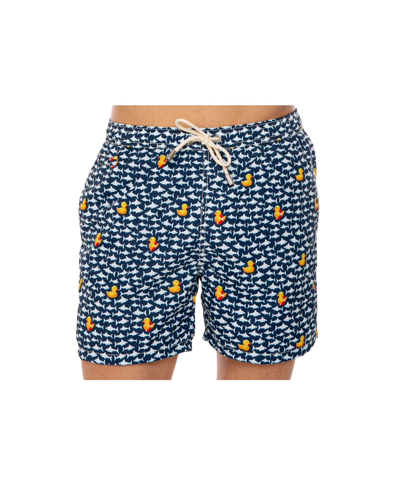 MC2 Saint Barth Light Fabric Man Swim Shorts Duckies And Sharks Print 5 MC2 Saint Barth Light Fabric Man Swim Shorts Duckies And Sharks Print - Image 3