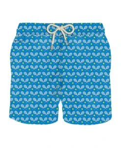 MC2 Saint Barth Man Light Fabric Swim Shorts With Rackets Print