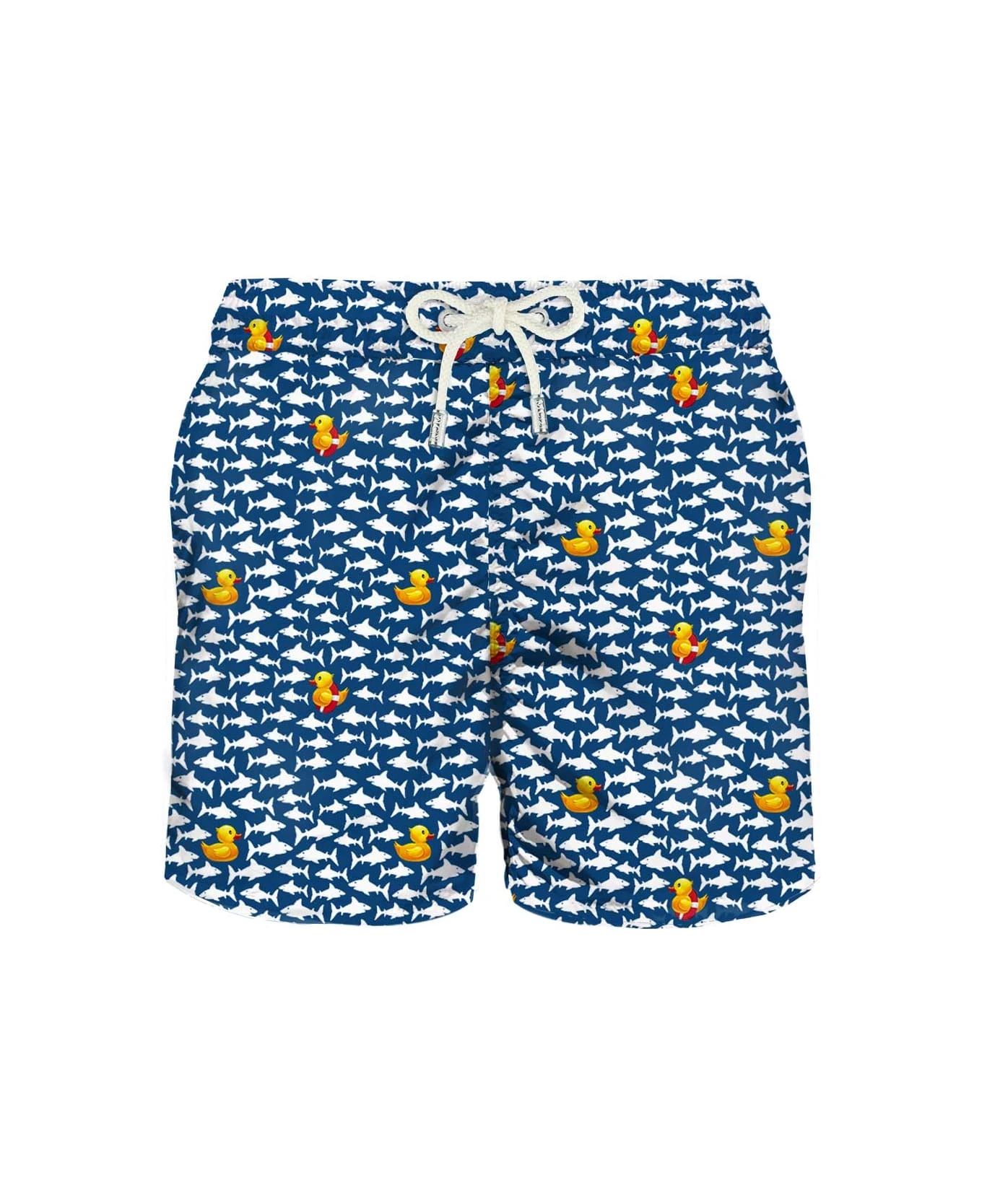 MC2 Saint Barth Light Fabric Man Swim Shorts Duckies And Sharks Print 3 MC2 Saint Barth Light Fabric Man Swim Shorts Duckies And Sharks Print
