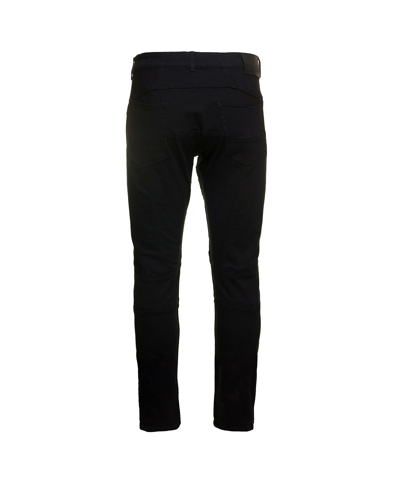 Alexander McQueen Black Jeans With Branded Button And Logo Patch In Cotton Denim Stretch Man 4 Alexander McQueen Black Jeans With Branded Button And Logo Patch In Cotton Denim Stretch Man - Image 2