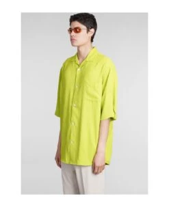 Acne Studios Shirt In Green Polyester -Off-White Sales Store 623b8e1d6d494b07050f217d9ab0834a