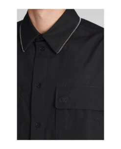 Off-White Shirt In Black Cotton -Off-White Sales Store 66cc7eb2a24452d7356ea6c07439945a