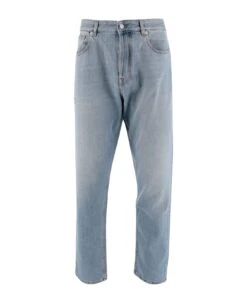 Valentino Denim Pants With Signature Embossed Vlogo
