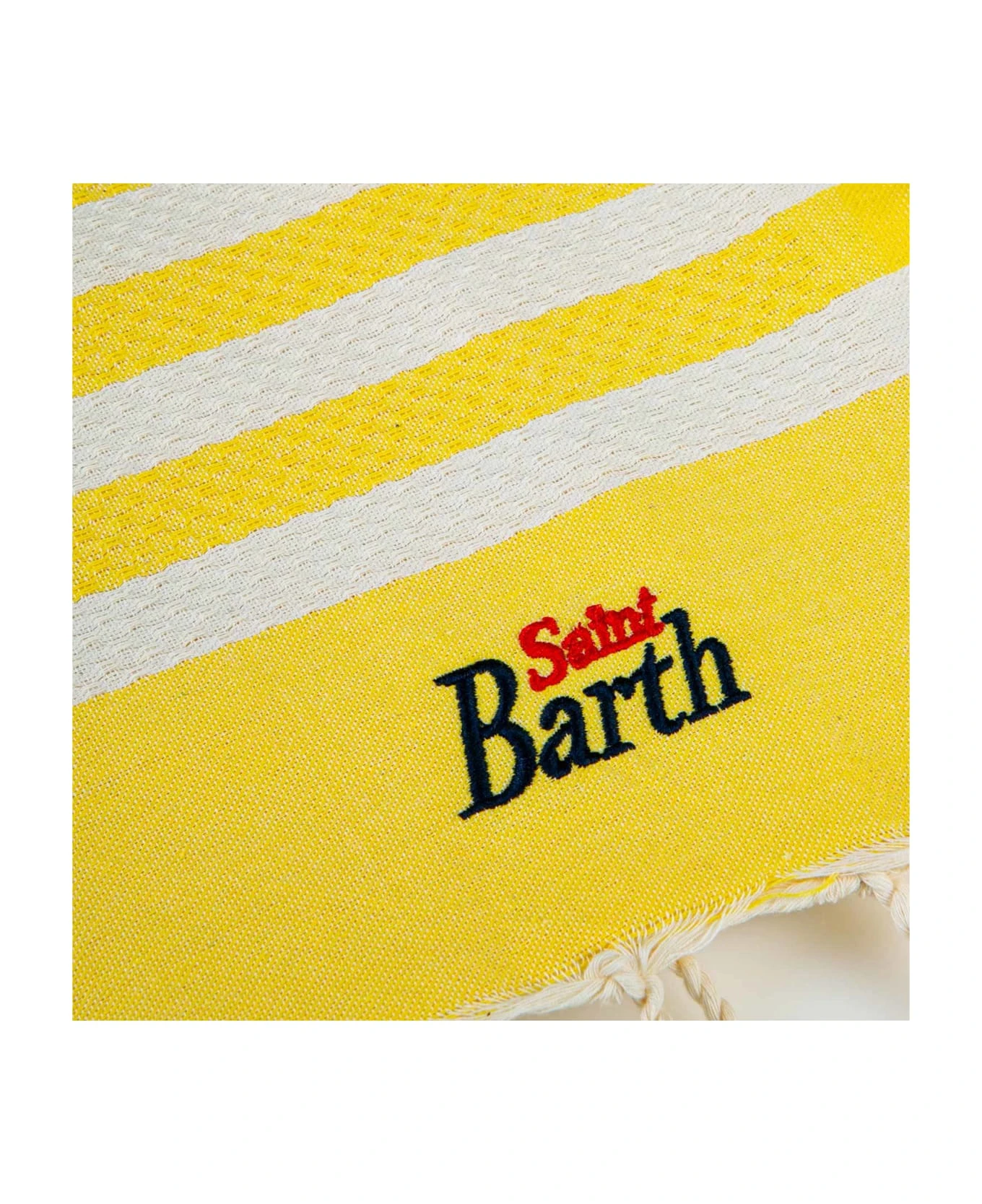 MC2 Saint Barth Classic Honeycomb Fouta With Yellow Stripes 4 MC2 Saint Barth Classic Honeycomb Fouta With Yellow Stripes - Image 2