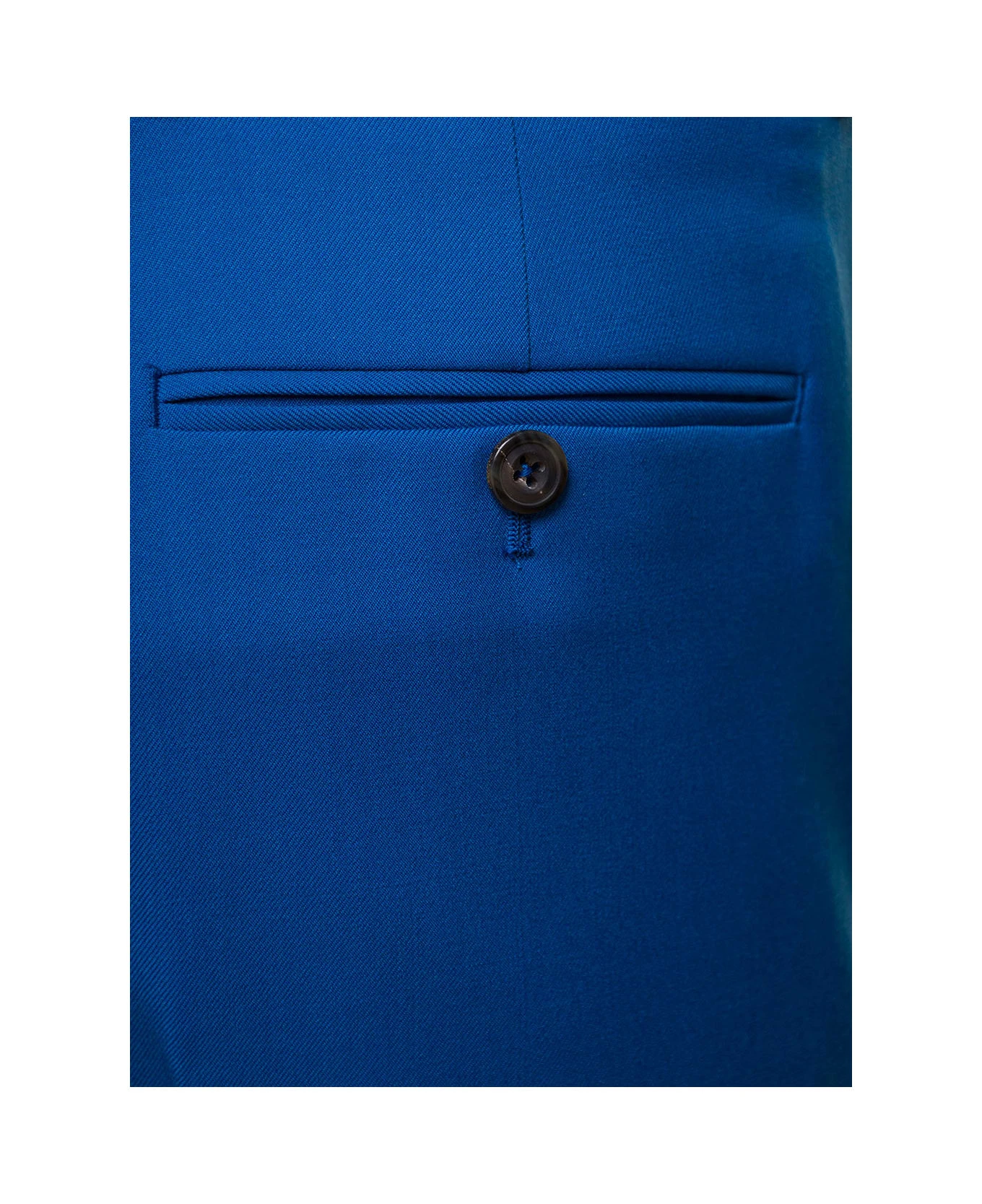 Alexander McQueen Blue Slim Pants With Welt Pockets In Wool Man 5 Alexander McQueen Blue Slim Pants With Welt Pockets In Wool Man - Image 3