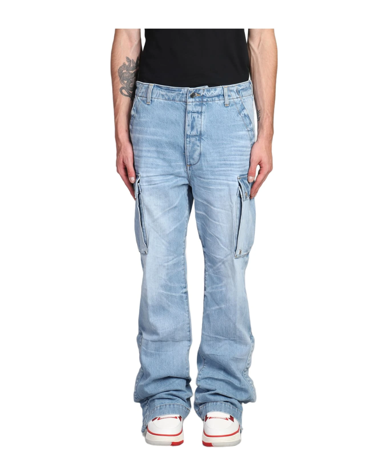 Amiri Pants In Cyan Cotton 3 Amiri Pants In Cyan Cotton