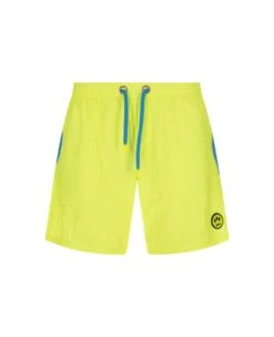 BARROW Fluo Yellow Swim Shorts With Logo Print