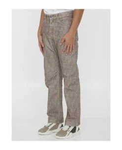 FENDI Beige Denim Trousers -Off-White Sales Store 7d79fec75c30f824295b59ad54aafb39