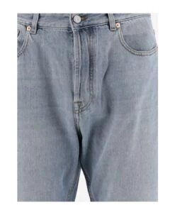 Valentino Denim Pants With Signature Embossed Vlogo -Off-White Sales Store 7d8b7a753c7d921371baf686dbb8769c