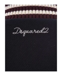 DSQUARED2 College Bomber Jacket In Blue -Off-White Sales Store 81daa6c055084051fcff4f49533c652d