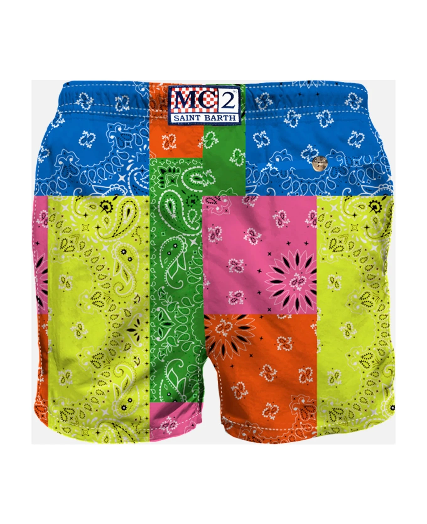 MC2 Saint Barth Man Swim Shorts With Bandanna Multicolor Print 4 MC2 Saint Barth Man Swim Shorts With Bandanna Multicolor Print - Image 2