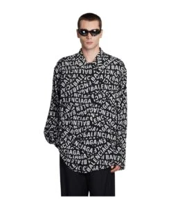 Balenciaga Shirt In Black Polyamide Polyester