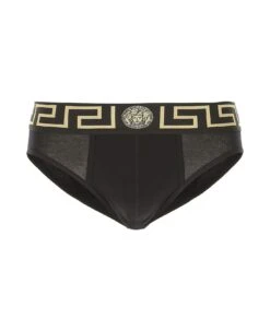 Versace Black Stretch Cotton Brief