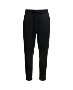 Dolce & Gabbana Black Jogger Pants Witrh Drawstring In Jersey Lined Nylon Man