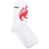 Vision Of Super White And Red Flame Logo Socks -Off-White Sales Store 8bb1cdcc2306078f896700386cb9186a