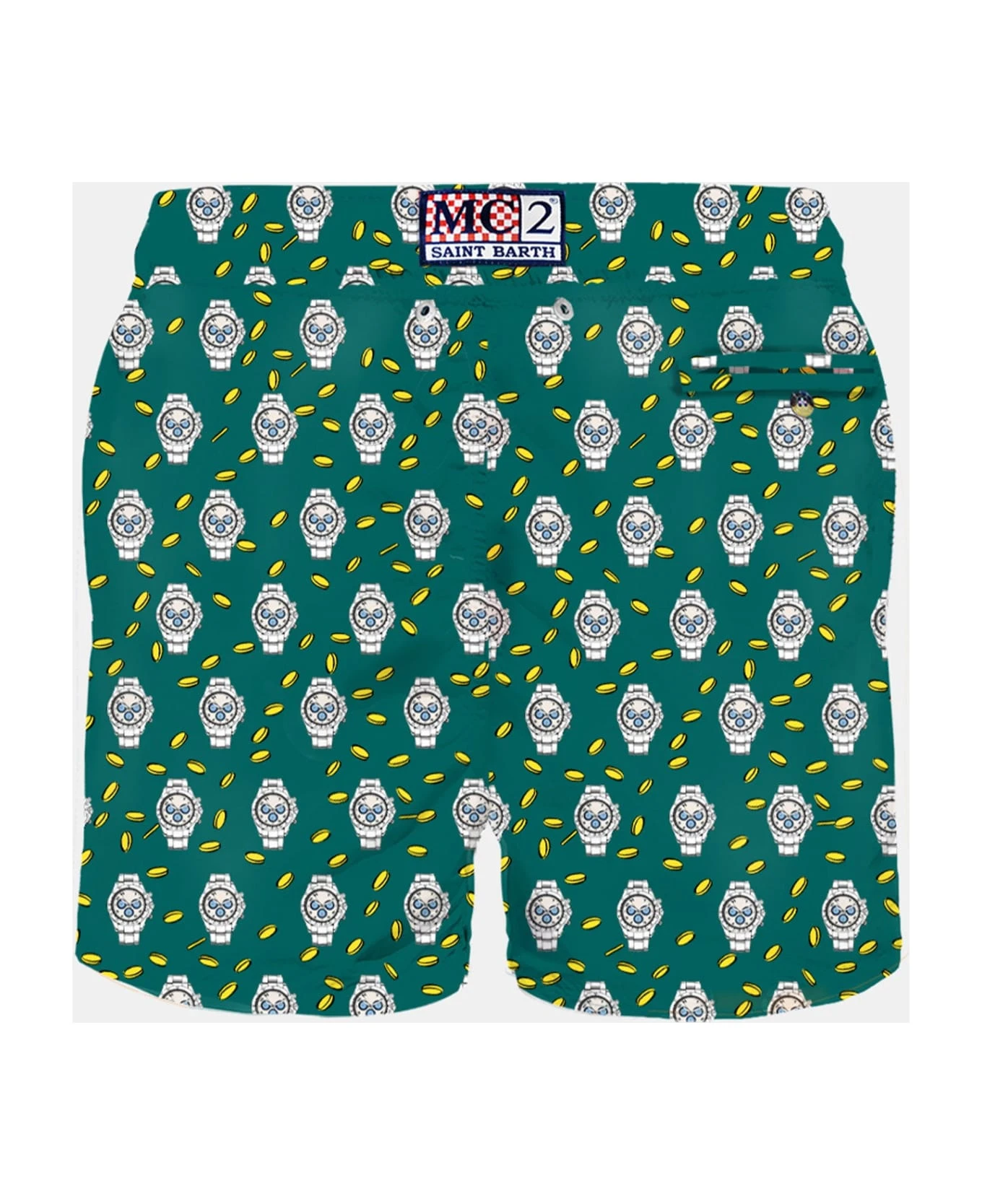 MC2 Saint Barth Man Light Fabric Swim Shorts With Money And Watch Print 4 MC2 Saint Barth Man Light Fabric Swim Shorts With Money And Watch Print - Image 2