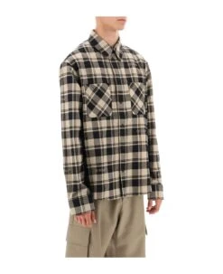 Off-White Flannel Shirt With Logoed Check Motif 7 Off-White Flannel Shirt With Logoed Check Motif -Off-White Sales Store 8c0c732aa000c5b59b51883e8b5b3f55