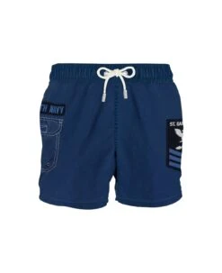 MC2 Saint Barth Délavé Blue Navy Cargo Man Shorts