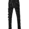 Tyrone Cut Black Waxed Distressed Skinny Jeans